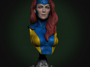 STL JEAN X- MEN BUST 3D PRINT Modello di stampa 3D
