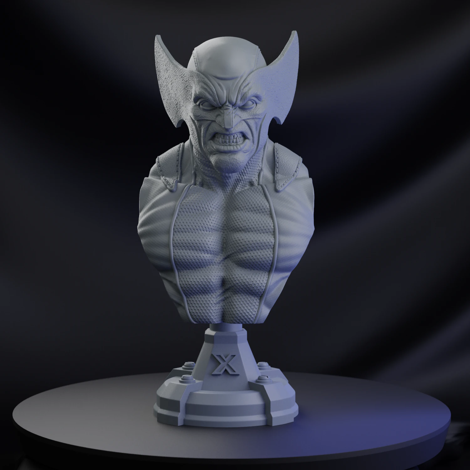 STL WOLVERINE X-MEN BUST 3D PRINT 3D Print Model .c4d .max .obj .3ds .fbx .stl .blend 