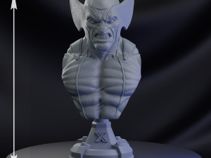 STL WOLVERINE X-MEN BUST 3D PRINT Model do druku 3D