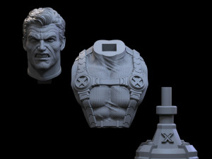 STL CABLE X-MEN BUST 3D PRINT 3D Print Model