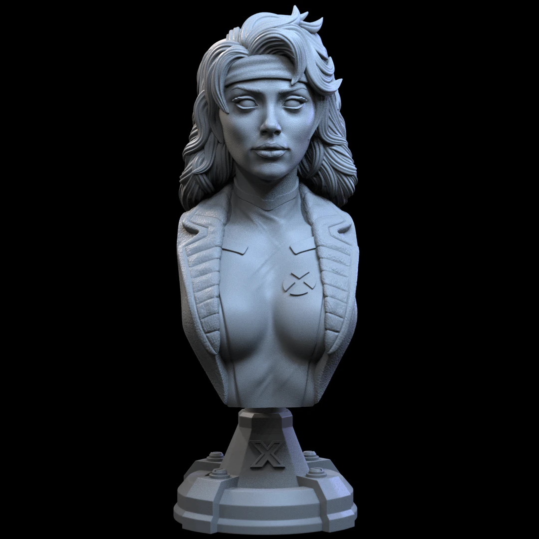 STL ROGUE X-MEN BUST 3D PRINT 3D Print Model .c4d .max .obj .3ds .fbx .stl .blend 