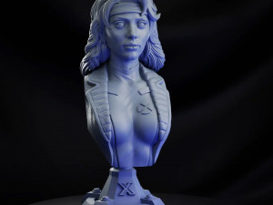STL ROGUE X-MEN BUST 3D PRINT 3D Baskı Modeli