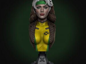 STL ROGUE X-MEN BUST 3D PRINT 3D Baskı Modeli