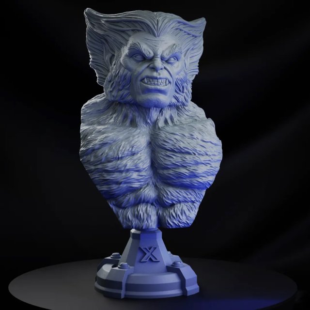 STL BEAST X-MEN BUST 3D PRINT 3D Print Model .c4d .max .obj .3ds .fbx .stl .blend 