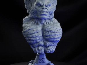 STL BEAST X-MEN BUST 3D PRINT Modello di stampa 3D