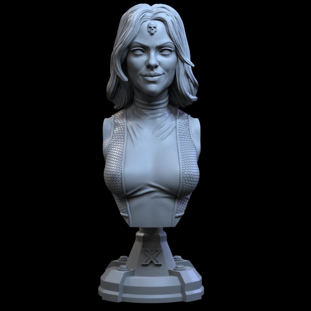 STL MYSTIQUE X- MEN BUST 3D PRINT 3D Print Model .c4d .max .obj .3ds .fbx .stl .blend 