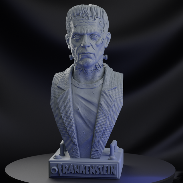 STL FRANKENSTEIN BUST 3D PRINT Modello di stampa 3D .c4d .max .obj .3ds .fbx .stl .blend 