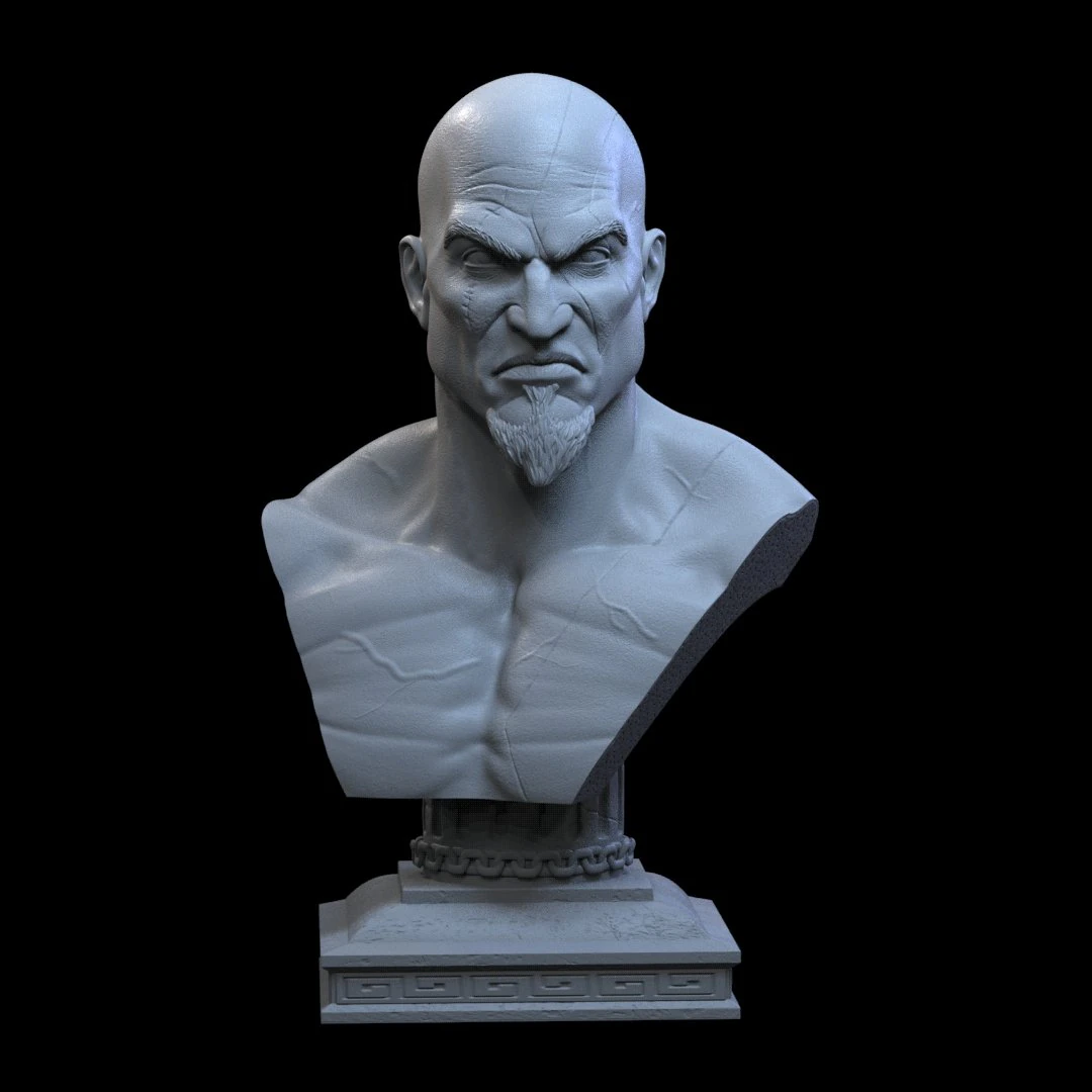 STL KRATOS BUST GOW3 3D PRINT 3D Print Model .c4d .max .obj .3ds .fbx .stl .blend 