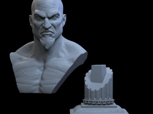 STL KRATOS BUST GOW3 3D PRINT 3D Print Model