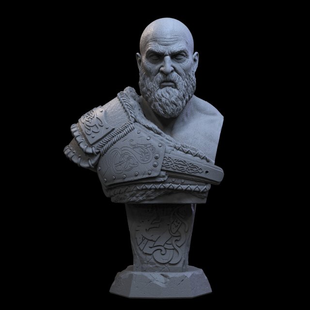 STL KRATOS - GOW RAGNAROK 3D PRINT 3D Print Model .c4d .max .obj .3ds .fbx .stl .blend 