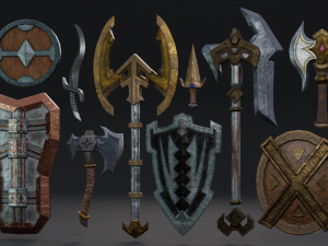 Semi Stylized Fantasy Weapon Pack 1 Modelo 3D