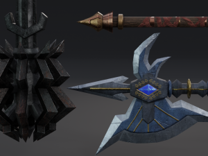 Semi Stylized Fantasy Weapon Pack 2 Model 3D