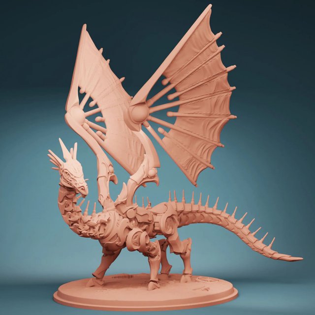 Clockwork Dragon Ready to Print 3Dプリントモデル .c4d .max .obj .3ds .fbx .stl .blend 