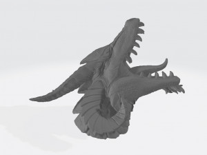 Dragon Head Wall Mounts Ready to Print Modelo de Impressão 3D