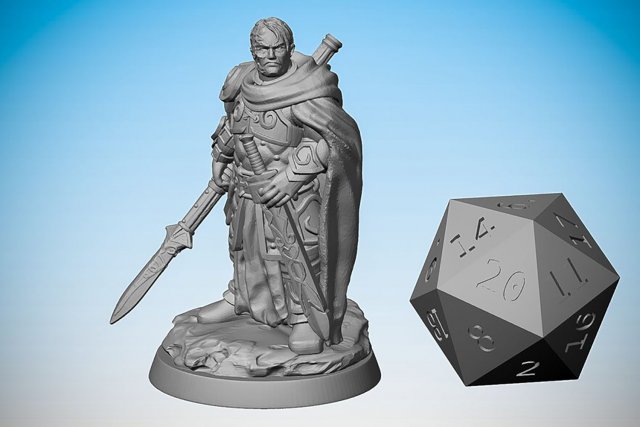 Human Dragon Hunter Ready to Print 3D Print Model .c4d .max .obj .3ds .fbx .stl .blend 