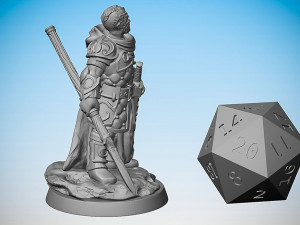 Human Dragon Hunter Ready to Print 3D Print Model