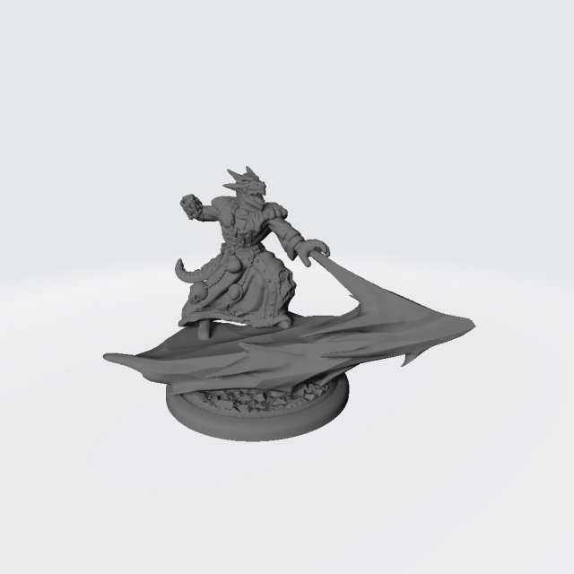 Male Ice Dragonborn Shaman Ready to Print 3D Baskı Modeli .c4d .max .obj .3ds .fbx .stl .blend 