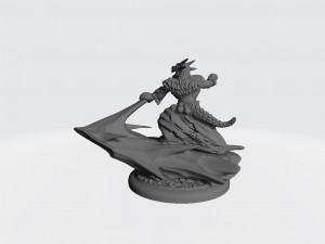 Male Ice Dragonborn Shaman Ready to Print 3D Baskı Modeli