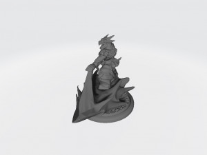 Male Ice Dragonborn Shaman Ready to Print 3D Baskı Modeli