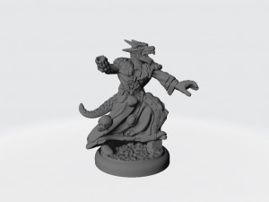 Male Ice Dragonborn Shaman Ready to Print 3D Baskı Modeli