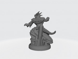Male Ice Dragonborn Shaman Ready to Print 3D Baskı Modeli
