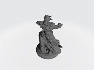 Male Ice Dragonborn Shaman Ready to Print 3D Baskı Modeli