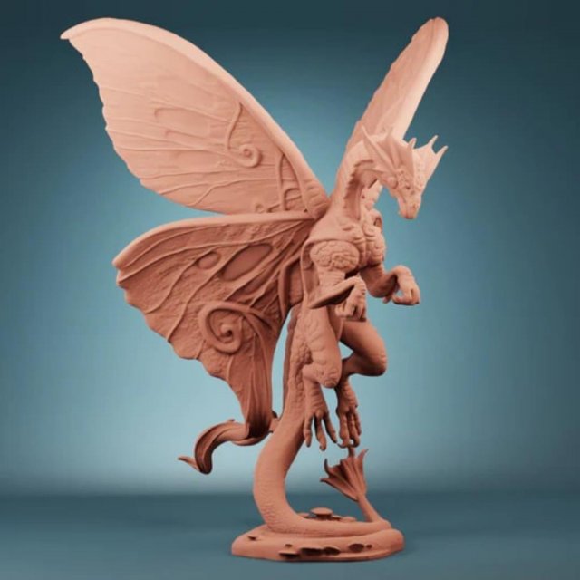 Fairy Dragon Ready to Print 3D Print Model .c4d .max .obj .3ds .fbx .stl .blend 