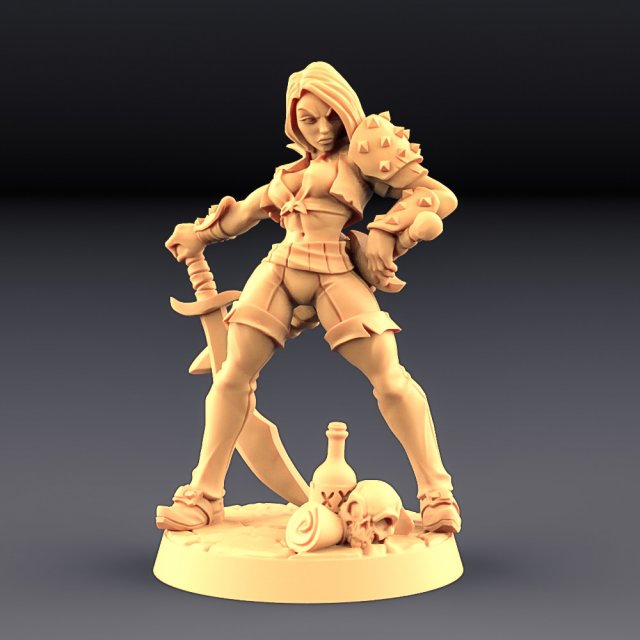 Trouble in Taverns Aline the Bold Ready to Print 3D प्रिंट मॉडल .c4d .max .obj .3ds .fbx .stl .blend 