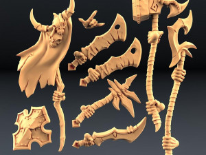 4 Modular Abyss Gruntlings Ready to Print Modello di stampa 3D