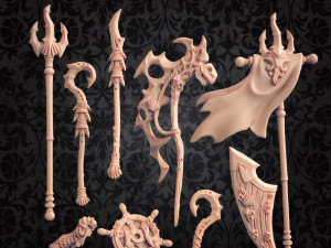 Standalone Death Tide Jurakin Weapons Ready to Print 3D प्रिंट मॉडल