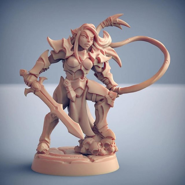 Ashen Inquisitor Female C Miniatures Ready to Print 3D Print Model .c4d .max .obj .3ds .fbx .stl .blend 