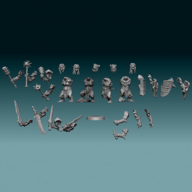 Bugbear Thugs Miniatures Ready to Print 3D Baskı Modeli .c4d .max .obj .3ds .fbx .stl .blend 