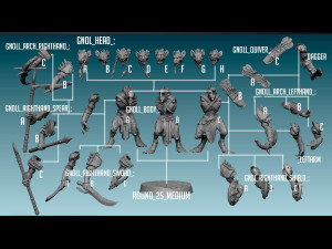 Gnoll Marauders Miniatures Ready to Print 3D Print Model
