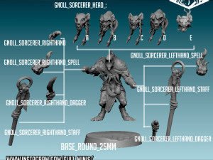 Gnoll Sorcerer Miniatures Ready to Print Modelo de Impressão 3D