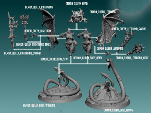 Demon Queen Miniatures Ready to Print Modelo de Impressão 3D