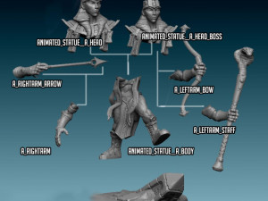 Animated Statue A Miniatures Ready to Print 3Dプリントモデル