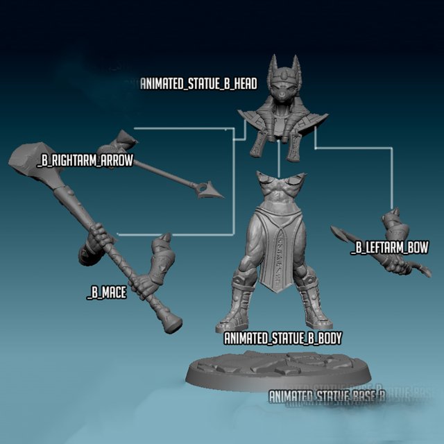 Animated Statue B Miniatures Ready to Print 3D Принт Модель .c4d .max .obj .3ds .fbx .stl .blend 