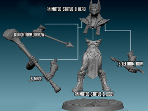 Animated Statue B Miniatures Ready to Print Modelo de Impressão 3D