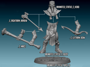 Animated Statue C Miniatures Ready to Print 3D Принт Модель