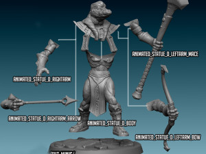 Animated Statue D Miniatures Ready to Print 3D Принт Модель