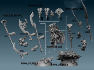 Mummy Lord Miniatures Ready to Print Model do druku 3D