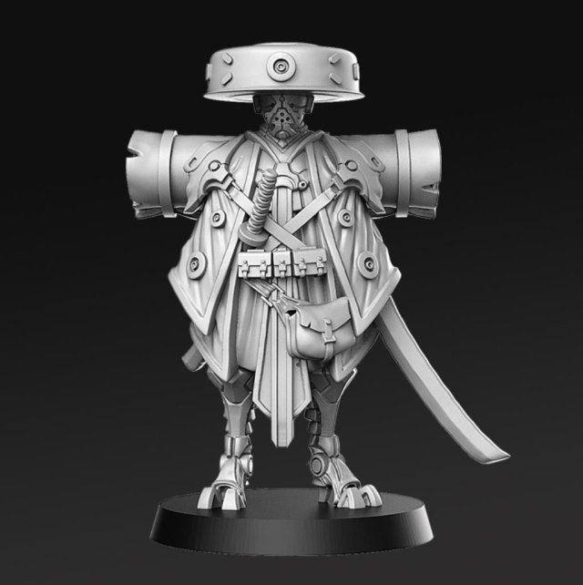 Kanbei - Robot Samurai Miniatures Ready to Print 3D Print Model .c4d .max .obj .3ds .fbx .stl .blend 