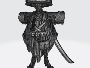 Kanbei - Robot Samurai Miniatures Ready to Print 3D Print Model