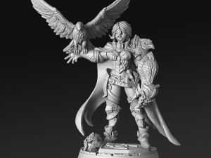 Nadia Female Falconer Miniatures Ready to Print 3D 프린트 모델