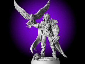 Nadia Female Falconer Miniatures Ready to Print 3D Print Model