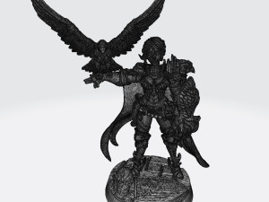 Nadia Female Falconer Miniatures Ready to Print 3D Print Model