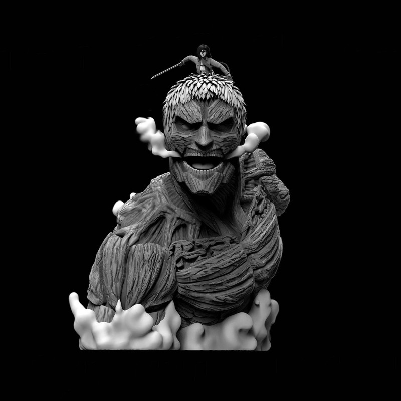 Armored Titan And Mikasa Miniatures Ready to Print 3D-Druckmodell .c4d .max .obj .3ds .fbx .stl .blend 
