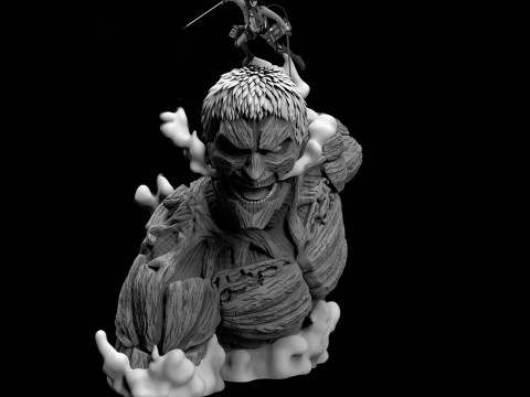 Armored Titan And Mikasa Miniatures Ready to Print 3D-Druckmodell