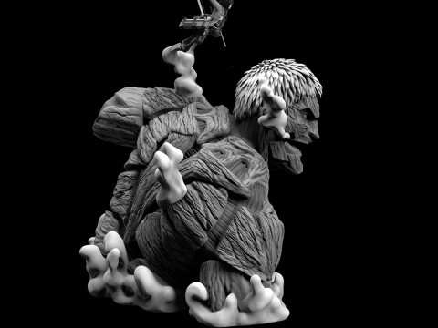 Armored Titan And Mikasa Miniatures Ready to Print 3D-Druckmodell