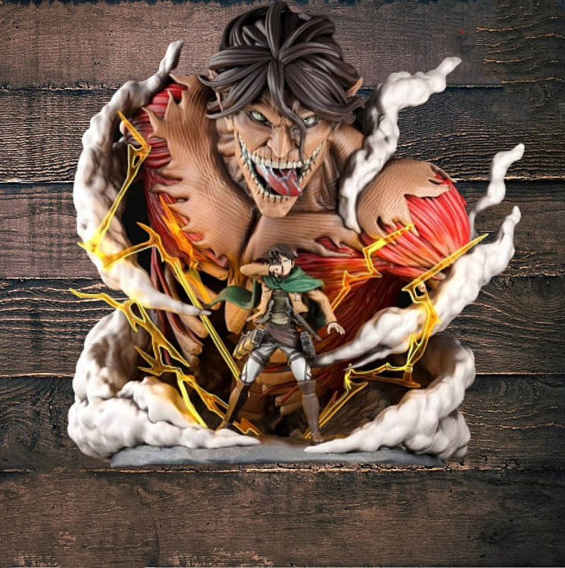 Attack Titan and Eren Miniatures Ready to Print Modèles 3D en vedette .c4d .max .obj .3ds .fbx .stl .blend 